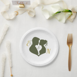 Pratos de Papel de Casamento Dourado Safira Editáv