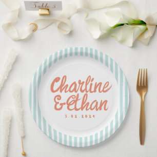 Pratos De Papel De Casamento Retroativo De Manuscr