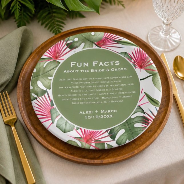 Pratos de Papel de Casamento Tropical Humorístico (Criador carregado)