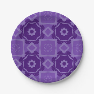 Pratos de Papel de Design Abstrato Geométrico Roxo