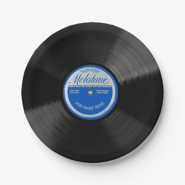 Pratos de Papel de Design de Disco de Vinil 78 Per (Frente)