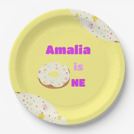 Pratos de papel de donut delicioso