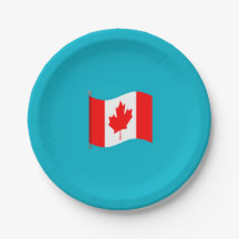 Pratos de papel de festa com bandeira canadense on