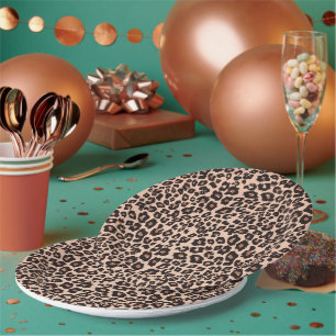 Pratos de Papel de Festas com Estampa de Leopardo 