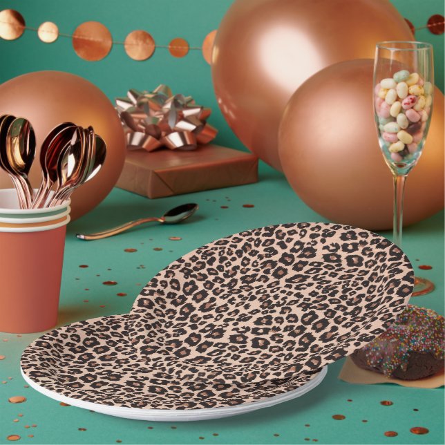Pratos de Papel de Festas com Estampa de Leopardo  (Múltiplo)