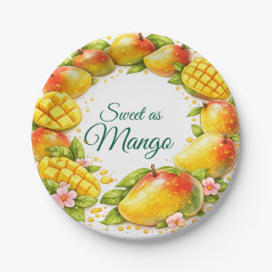 Pratos de Papel de Frutas Tropicais Manga Doce