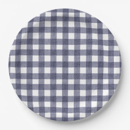 Pratos de papel de gingado azul simples