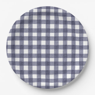 Pratos de papel de gingado azul simples