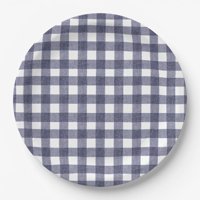 Pratos de papel de gingado azul simples (Frente)
