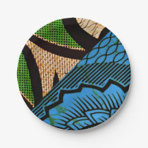 Pratos de Papel de Impressão Africana para Festa