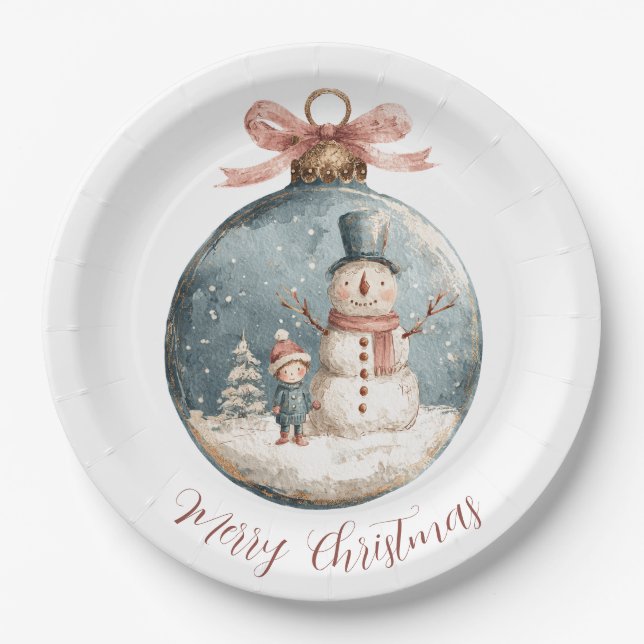 Pratos de Papel de Natal Caprichosos Ornamentos (Frente)