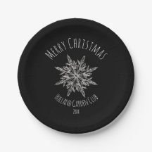 Pratos de Papel de Natal Cristal de Gelo Floco de
