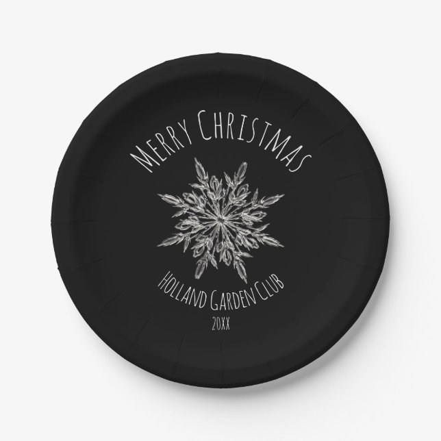 Pratos de Papel de Natal Cristal de Gelo Floco de  (Frente)