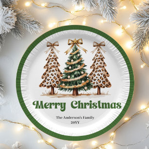 Pratos de Papel de Natal de Árvore de Natal com Le