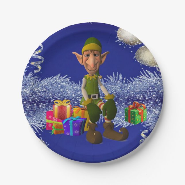 Pratos de Papel de Natal, Elfo (Frente)