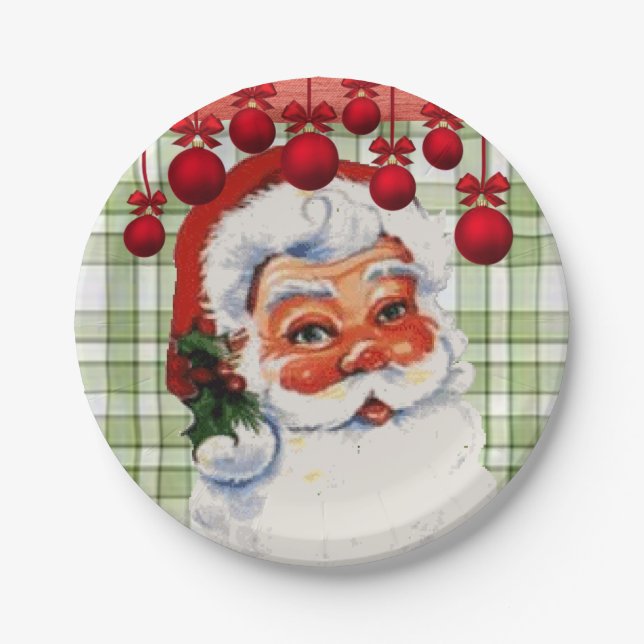 Pratos de Papel de Natal, Papai Noel (Frente)