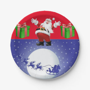 Pratos de Papel de Natal, Papai Noel