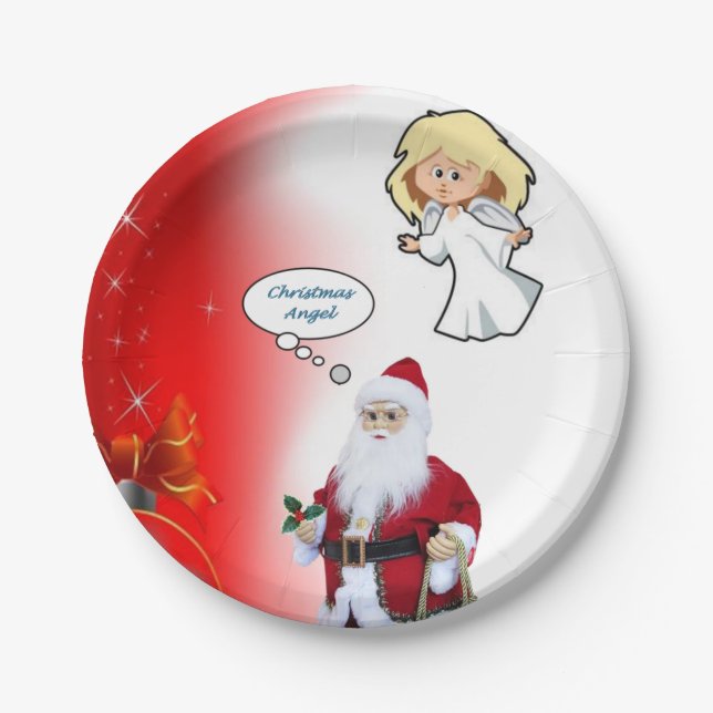 Pratos de Papel de Natal, Papai Noel (Frente)