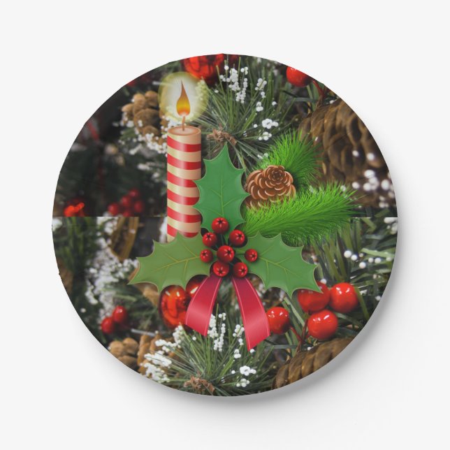 Pratos de Papel de Natal, Vela (Frente)