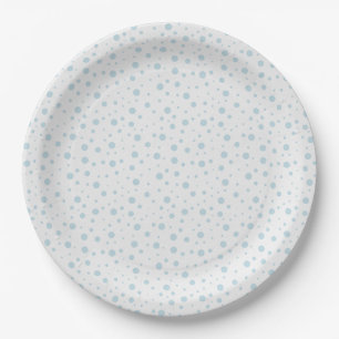 Pratos de Papel de Neve Branco Azul