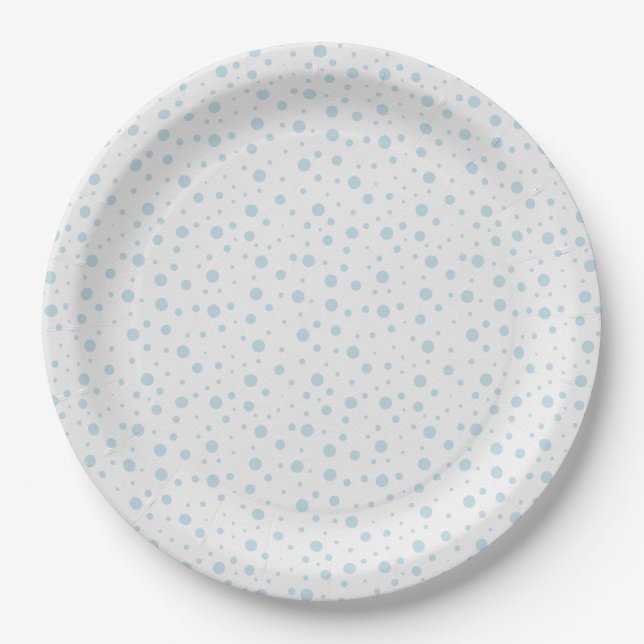 Pratos de Papel de Neve Branco Azul (Frente)