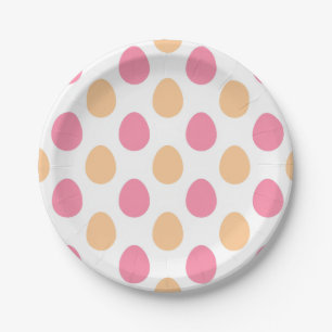 Pratos de papel de Páscoa com pêssego rosa