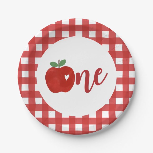 Pratos de papel de primeiro aniversário Apple of o (Frente)