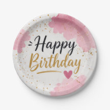 Pratos de Papel Descartáveis Feliz Aniversário
