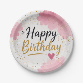 Pratos de Papel Descartáveis Feliz Aniversário