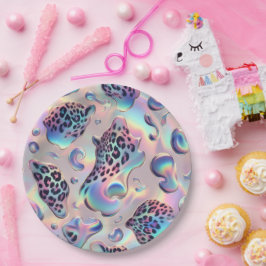 Pratos de Papel Estampa de Leopardo Ópalo Glamour