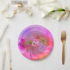 Pratos de papel fantasia floral rosa