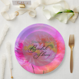 Pratos de papel fantasia floral rosa