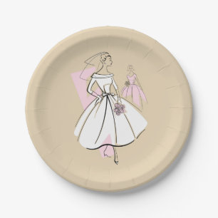Pratos de papel Fashion Bride Neutral Group