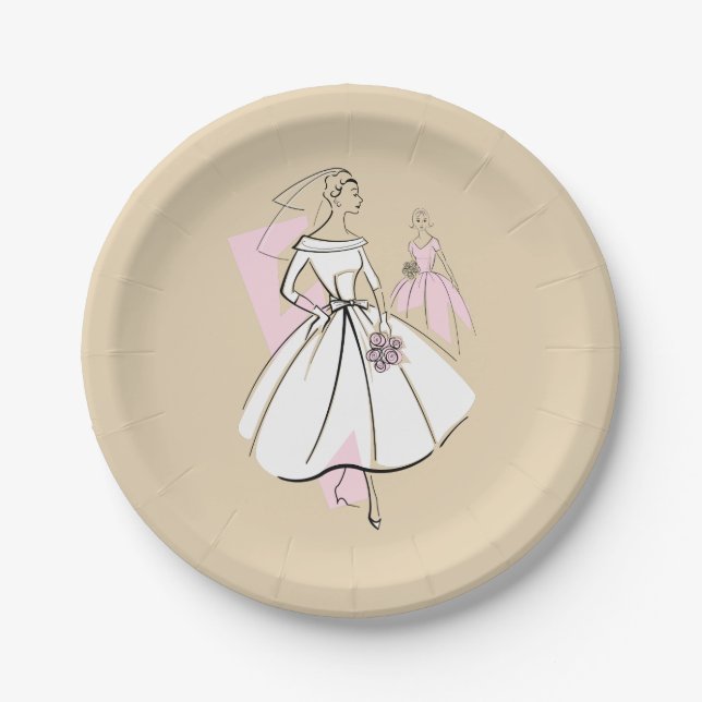 Pratos de papel Fashion Bride Neutral Group (Frente)