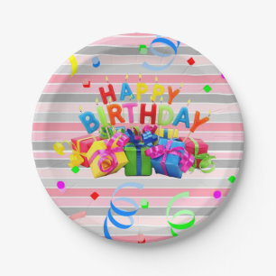 Pratos de Papel, Feliz Aniversário Pratos de Papel