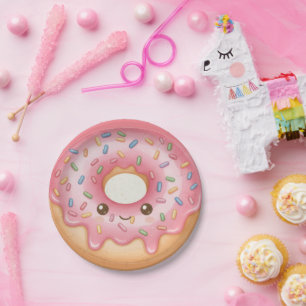 Pratos de Papel Festa Hanukkah Design Donut Doce