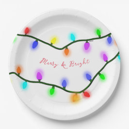 Pratos de Papel Festivos Luzes de Natal KiniArt