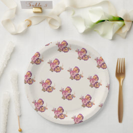 Pratos de Papel Flor de Amor Vintage | Festa no Ja