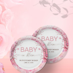 Pratos de Papel Flor de Cerejeira Baby in Bloom