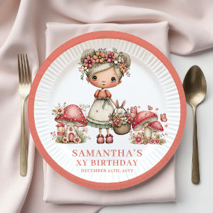 Pratos de Papel Florais Fada Mágica Aniversário de