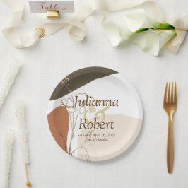 Pratos de papel florais modernos para casamento