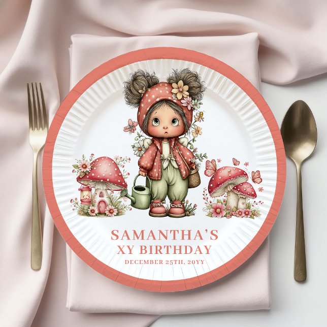 Pratos de Papel Floral Pastel Fada Fofa 6º Anivers (Cute Fairy 6th Birthday Pastel Floral Paper Plates)