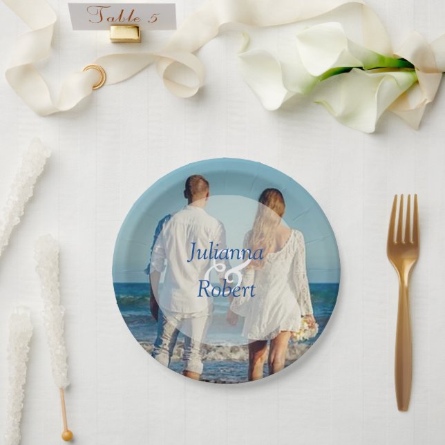 Pratos de papel fotográfico (Casamento)