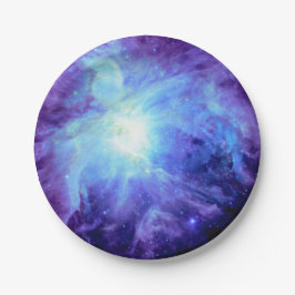 Pratos de Papel Galáxia Azul Periwinkle da Nebulos