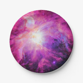 Pratos de Papel Galáxia Roxo Rosa Nebulosa de Ório