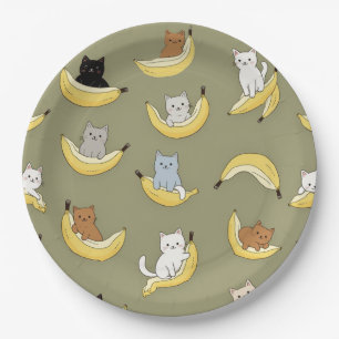 Pratos de Papel Gato Banana