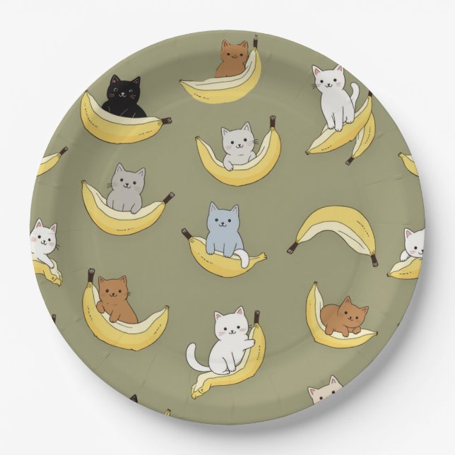 Pratos de Papel Gato Banana (Frente)
