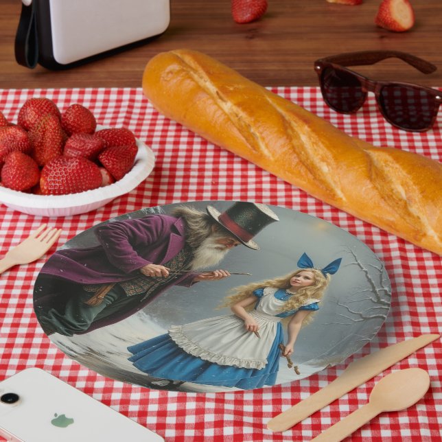 Pratos de papel grandes Winter Alice (Piquenique)