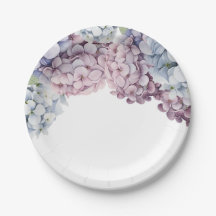 Pratos de Papel Hydrangea para Chá de Noiva