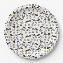 Pratos de Papel Jack Russell